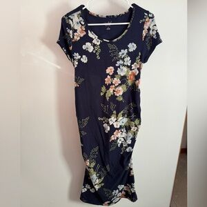 ISABEL MATERNITY ruched floral dress